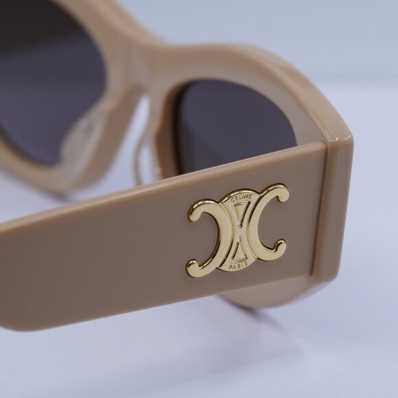 Celine CL40308U 57B TRIOMPHE Cat Eye Sunglasses - Beige/Grey Gradient - Picture 12 of 13